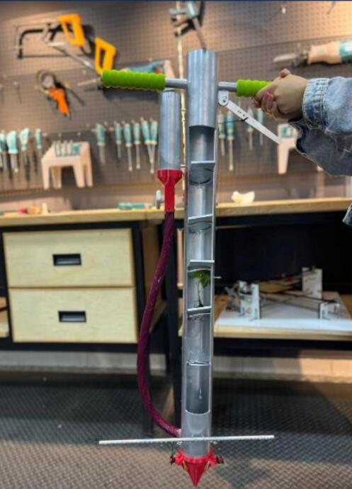 As a team leader, we innovated an agricultural device with significant social impact that automates the seeding process, offering adjustable settings for precise spacing, and supports both seed and seedling planting with a unique mechanism